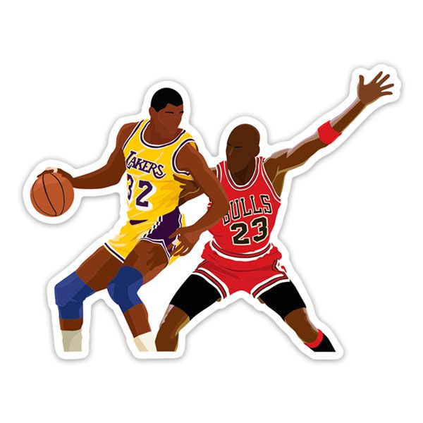 Adesivi per Auto e Moto: Michael Jordan contra Magic Johnson