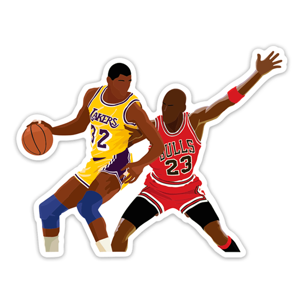 Adesivi per Auto e Moto: Michael Jordan contra Magic Johnson