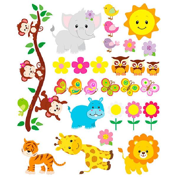 Adesivi per Bambini: Kit animali della giungla