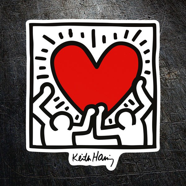 Adesivi per Auto e Moto: Love Keith Haring
