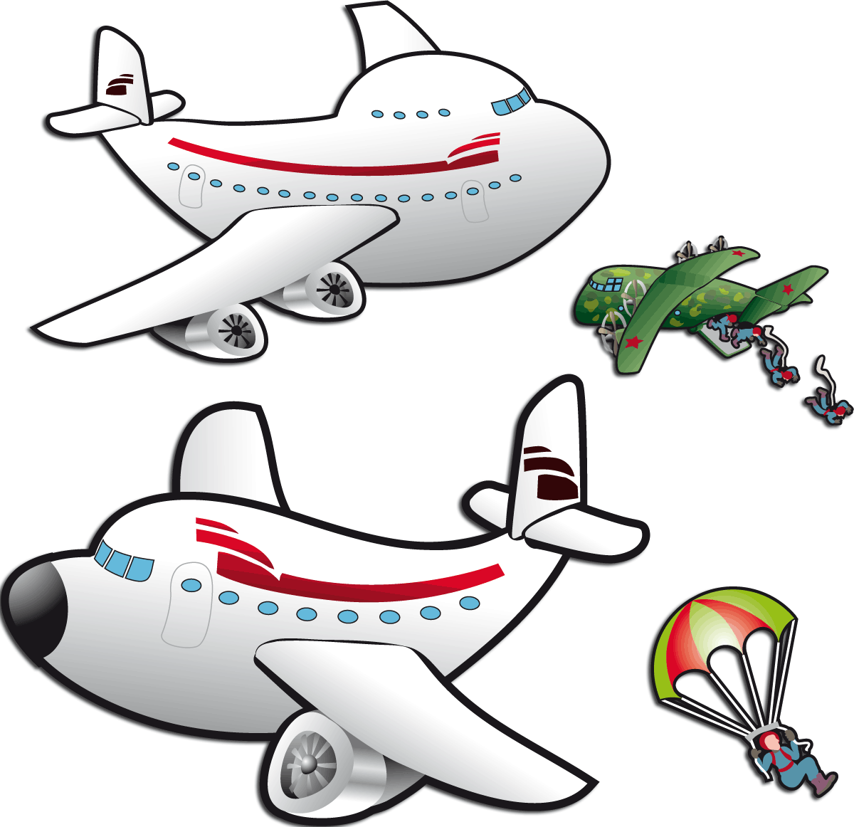 Adesivi per Bambini: Aerei e paracadutisti