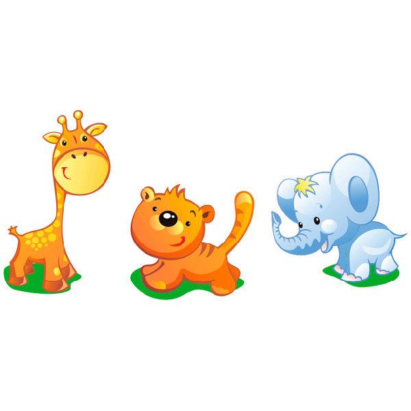 Adesivi per Bambini: Kit giraffa, tigre ed elefante