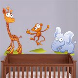 Adesivi per Bambini: Zoo, una piccola scimmia, una giraffa e un elefant 6