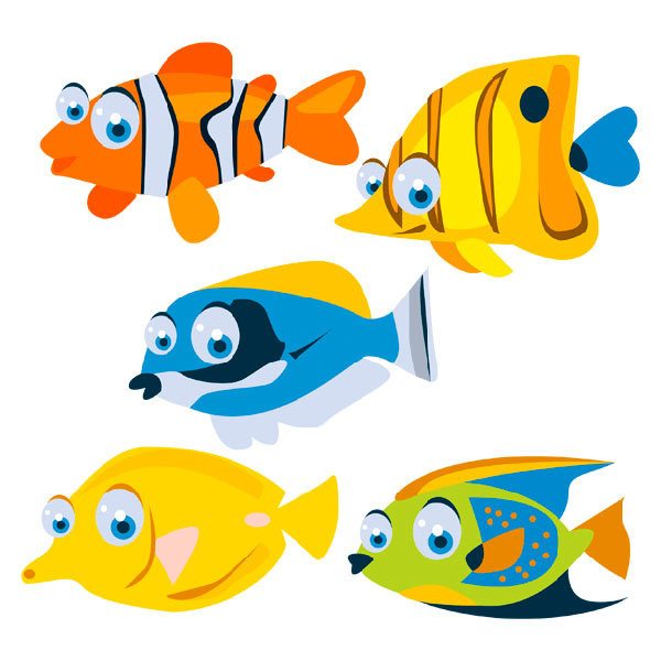 Adesivi per Bambini: Kit di pesci tropicali