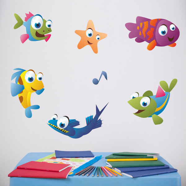 Adesivi per Bambini: Kit acquario con pesci colorati