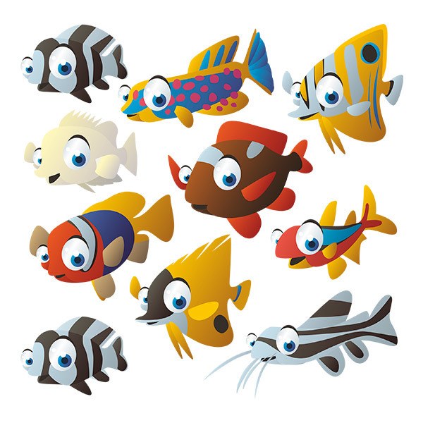 Adesivi per Bambini: Kit 10 pesci