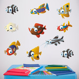 Adesivi per Bambini: Kit 10 pesci 4