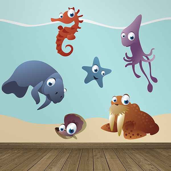 Adesivi per Bambini: Kit acquario marino