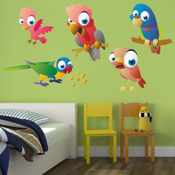 Adesivi per Bambini: Kit di pappagalli esotici