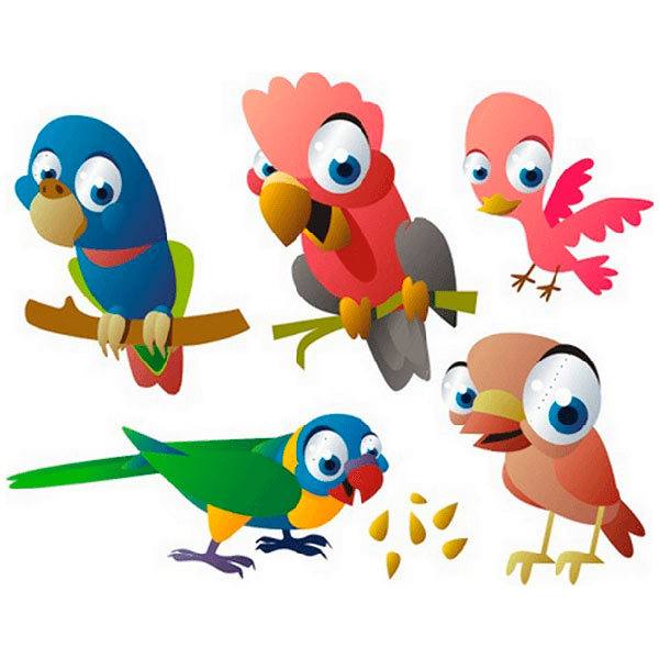 Adesivo Murale Bambini Kit Di Pappagalli Esotici Stickersmurali Com