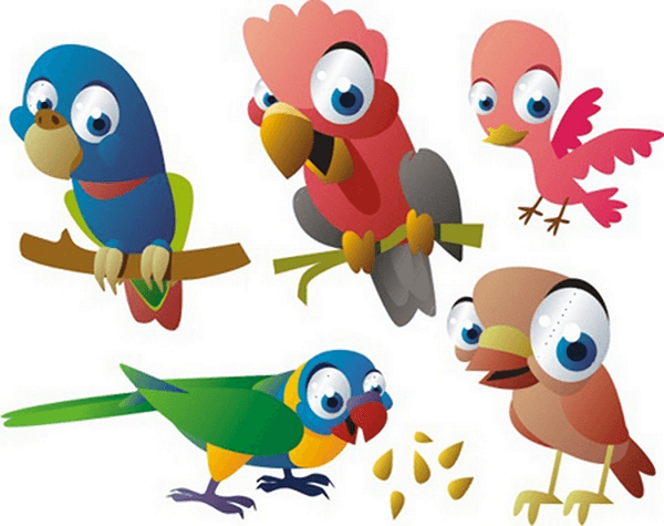 Adesivi per Bambini: Kit di pappagalli esotici