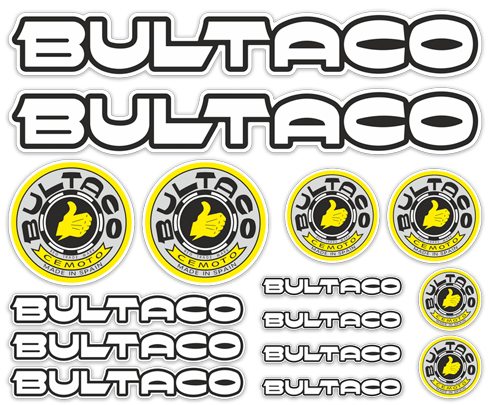Adesivi per Auto e Moto: Set di Adesivi Bultaco