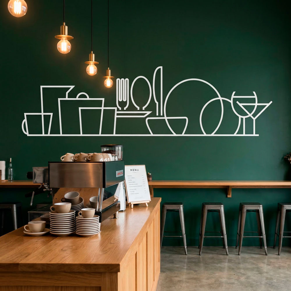 Adesivi Murali: Stoviglie Silhouette