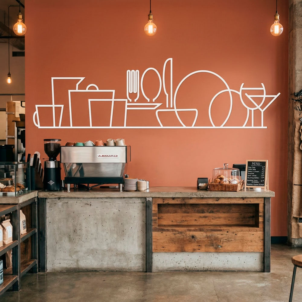 Adesivi Murali: Stoviglie Silhouette