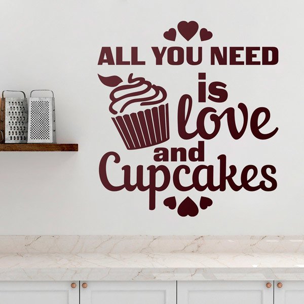 Adesivi Murali: Love and Cupcakes