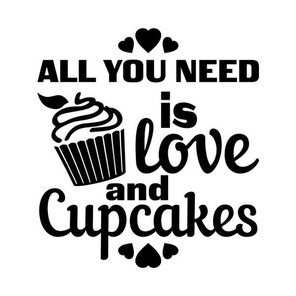 Adesivi Murali: Love and Cupcakes