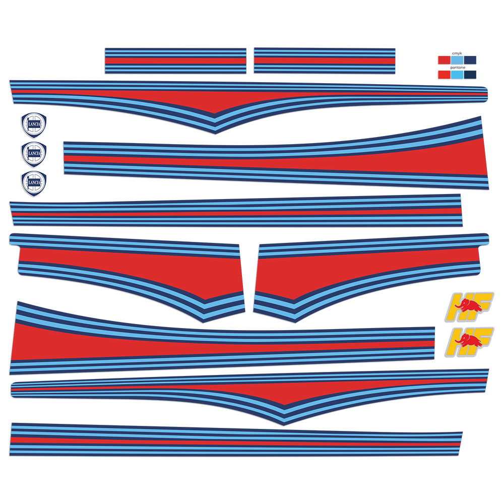 Adesivi per Auto e Moto: Kit Adesivi Lancia Delta Integrale Martini Racing