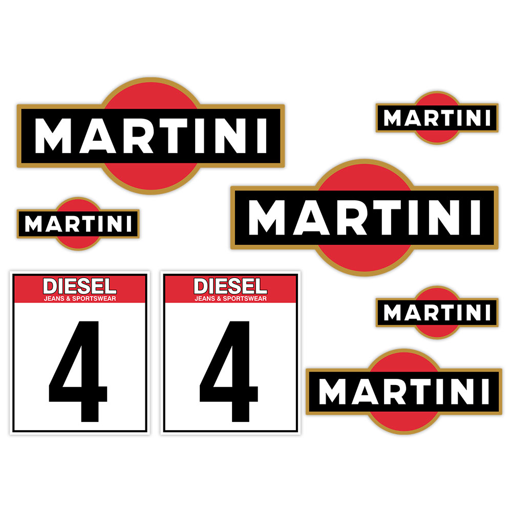 Adesivi per Auto e Moto: Kit Adesivi Lancia Delta Integrale Martini Racing