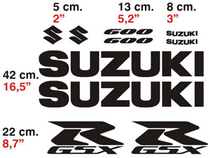 Adesivi per Auto e Moto: Kit Suzuki GSXR 600