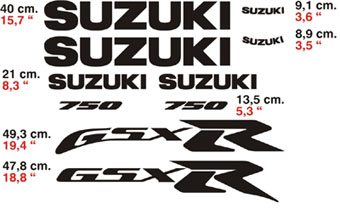 Adesivi per Auto e Moto: Suzuki GSX R 750