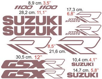 Set di adesivi Suzuki GSX-R 1100 Hyper Sports 2/3