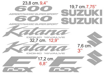 Adesivi per Auto e Moto: Katana 600 1998