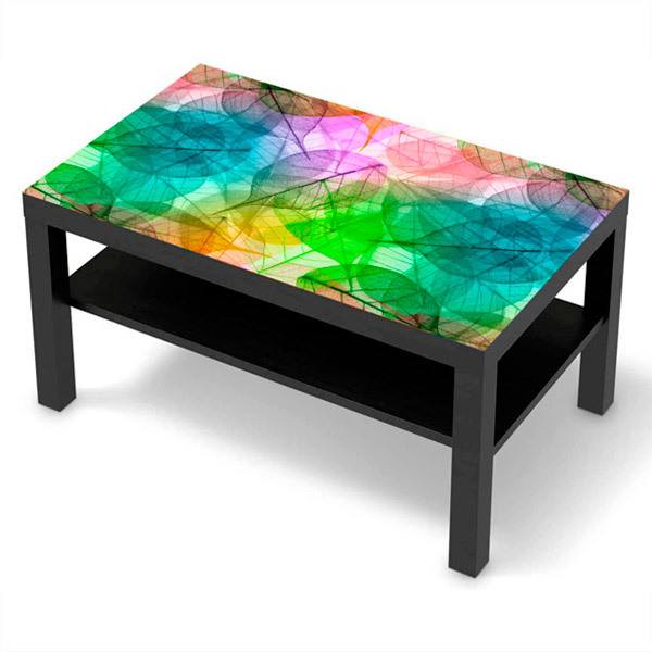 Adesivi Murali: Adesivo Ikea Lack Table Foglie Multicolore