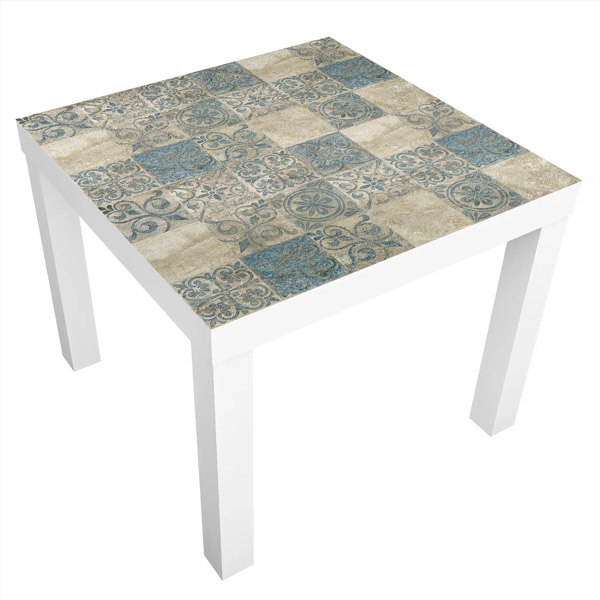 Adesivi Murali: Adesivo Ikea Lack Table Piastrelle di Pietra e Tur