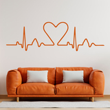 Adesivi Murali: Testiere Letto elettrocardiogramma cuore 2
