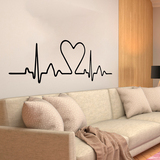 Adesivi Murali: Testiere Letto elettrocardiogramma cuore 3