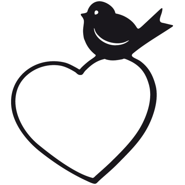 Adesivi per Auto e Moto: Uccello sul cuore