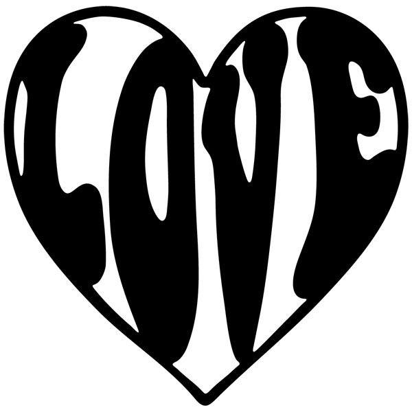 Adesivi Murali: Cuore con Love (amore)