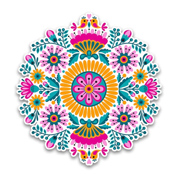 Adesivi Murali: Mandala di uccelli e fiori