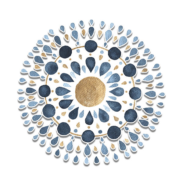 Adesivi Murali: Gocce blu Mandala