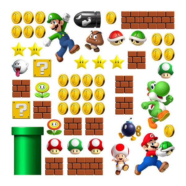 Adesivi per Bambini: Set 60X Super Mario Bros