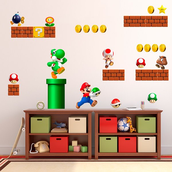 Set 60 adesivi Super Mario Bros 3/4