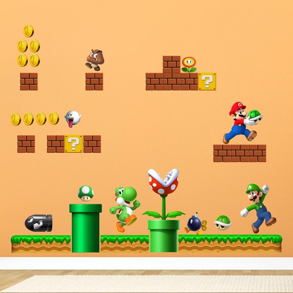 Adesivi per Bambini: Set 38X Mario Bros Regno dei Funghi