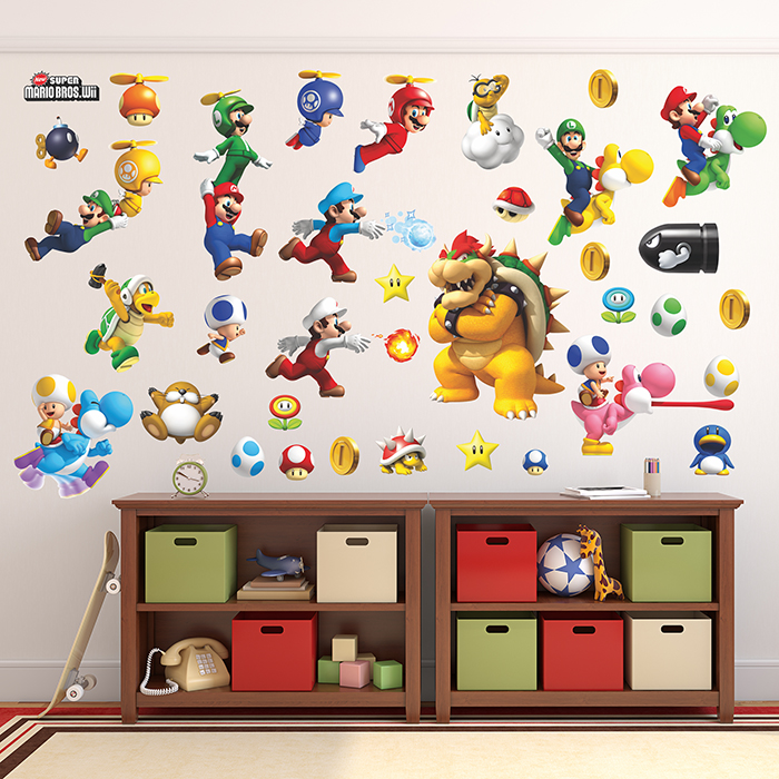 Adesivi per Bambini: Set 35X Super Mario Bros. Wii