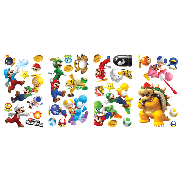 Adesivi per Bambini: Set 35X Super Mario Bros. Wii