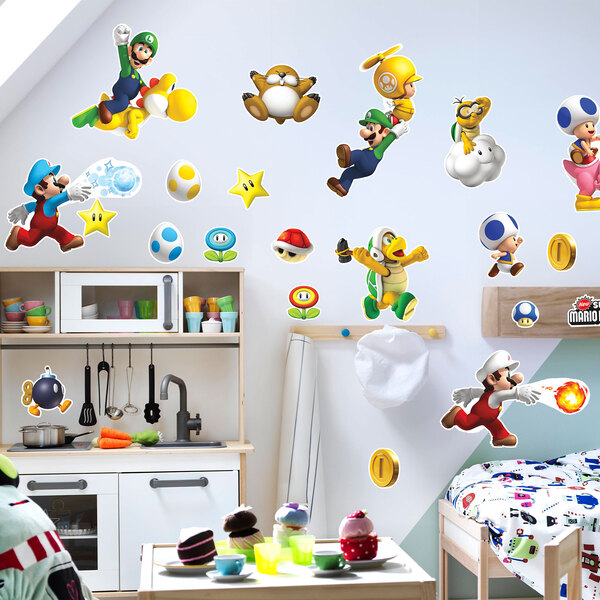 Adesivi per Bambini: Set 35X Super Mario Bros. Wii