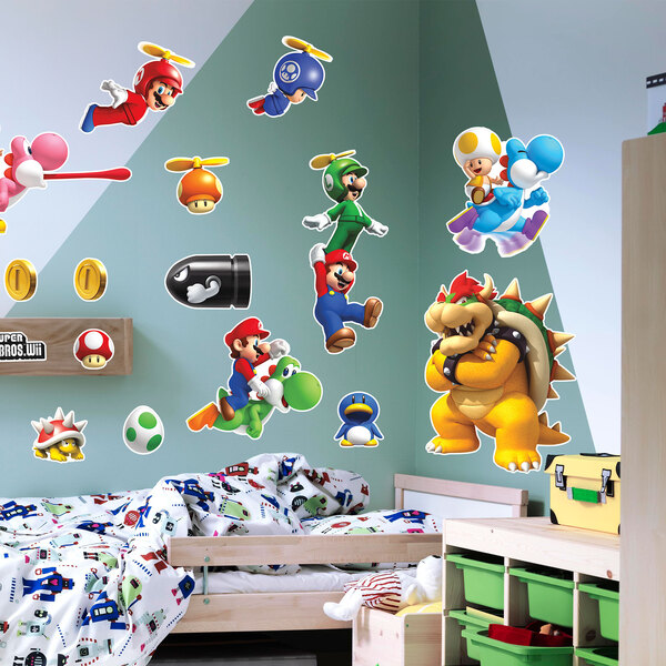 Adesivi per Bambini: Set 35X Super Mario Bros. Wii