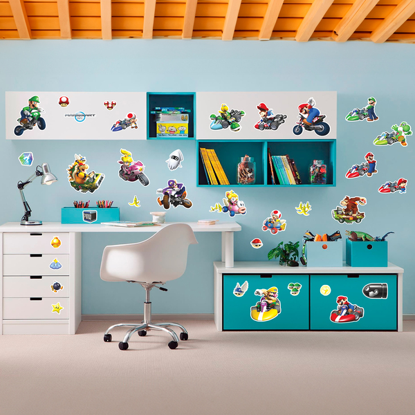 Adesivi per Bambini: Set 34X Mario Kart Wii