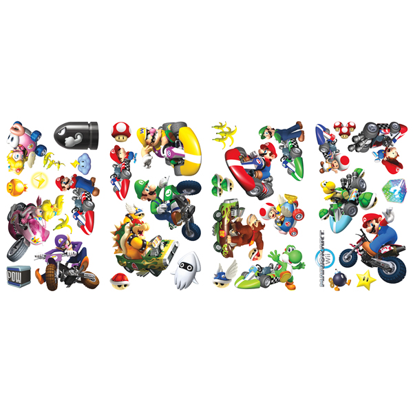 Adesivi per Bambini: Set 34X Mario Kart Wii