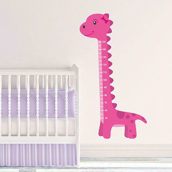 Adesivi per Bambini: Metro da Parete Dinosauro rosa 1