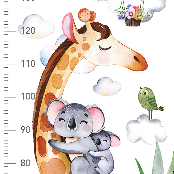 Adesivi per Bambini: Misuratore di giraffe e koala