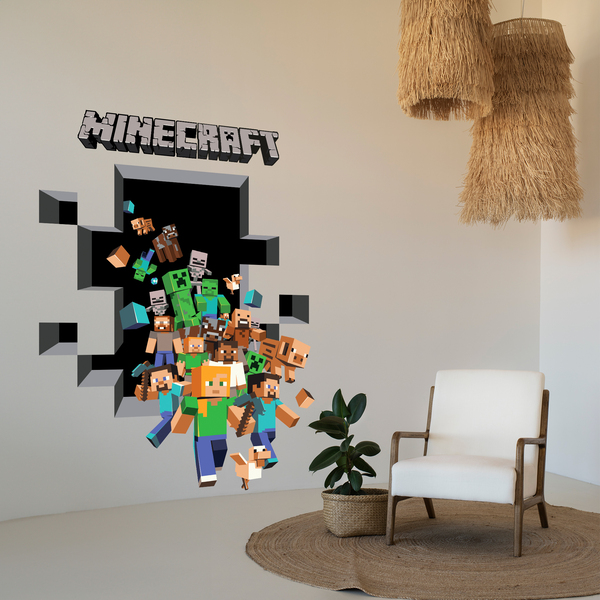 Adesivi Murali: Minecraft 3D 2