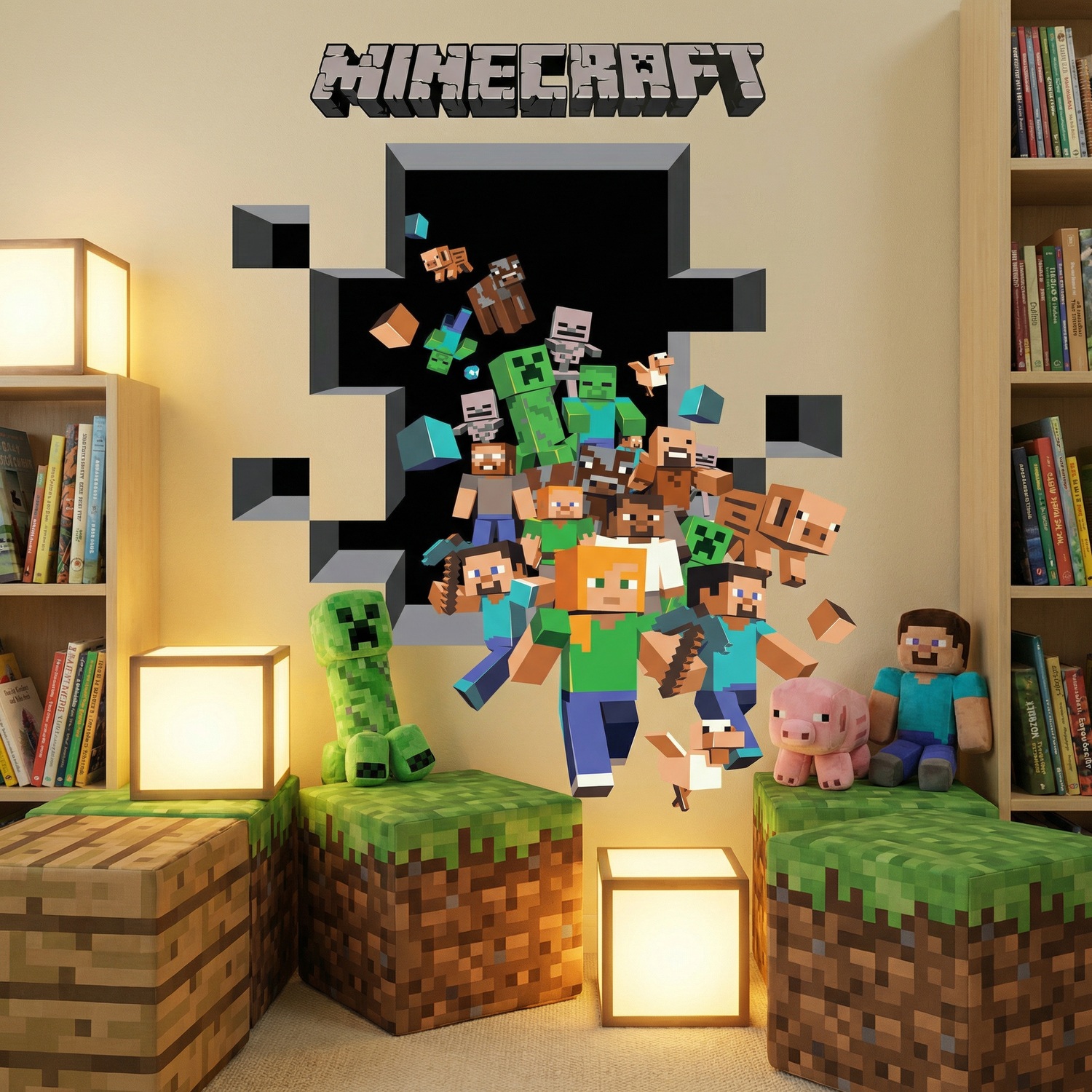 Adesivi Murali: Minecraft 3D 2