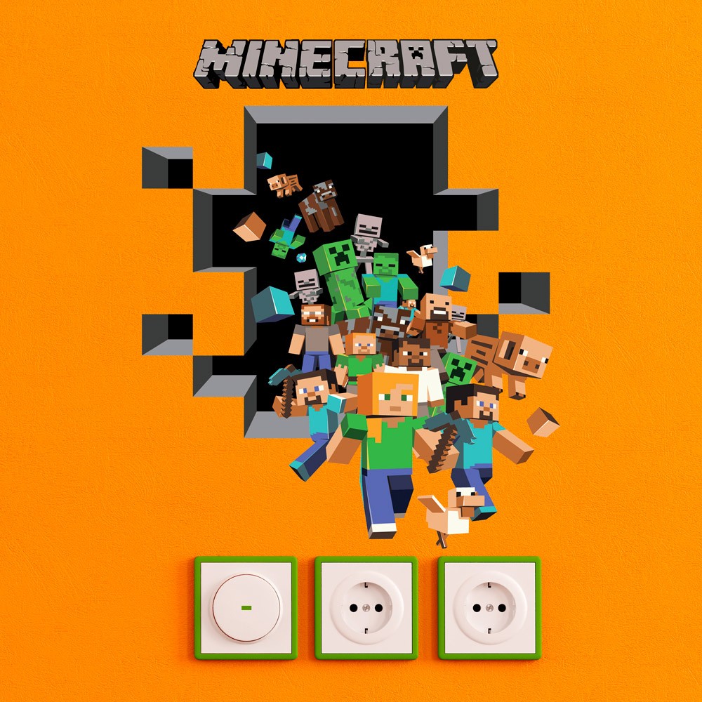 Adesivi Murali: Minecraft 3D 2