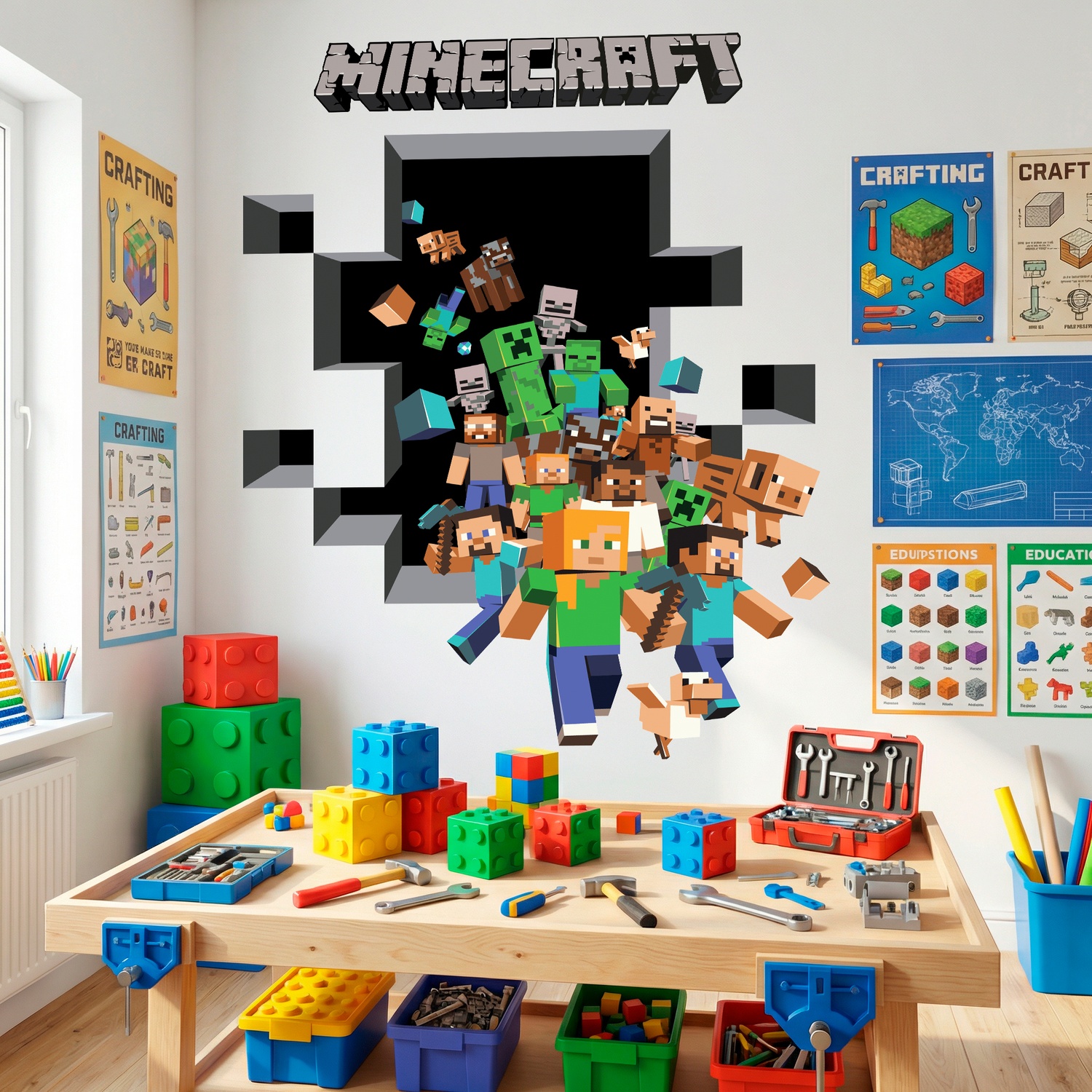 Adesivi Murali: Minecraft 3D 2