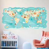 Adesivi per Bambini: Mappa del mondo Animali in tutto il mondo 3